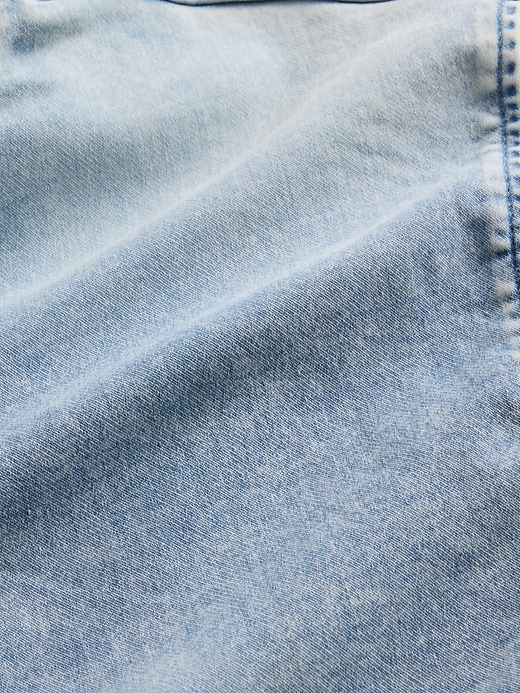felpa con cappuccio e zip in denim lavorato a maglia per bambini