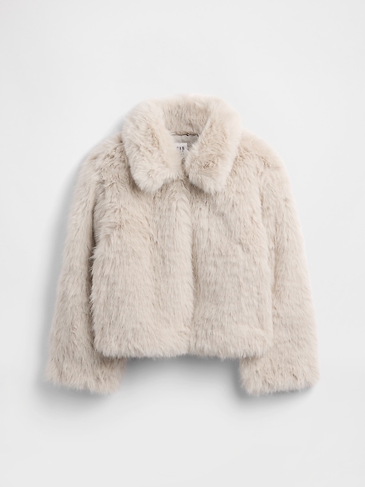 cappotto corto in pelliccia sintetica riciclata per bambini