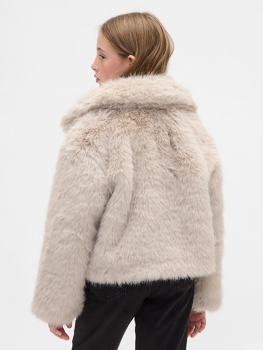 cappotto corto in pelliccia sintetica riciclata per bambini