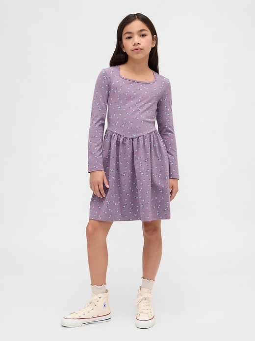 abito in jersey con scollo quadrato per bambini