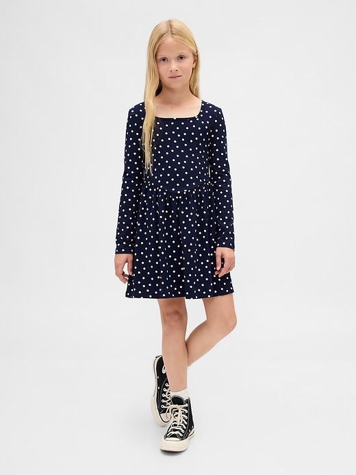 abito in jersey con scollo quadrato per bambini