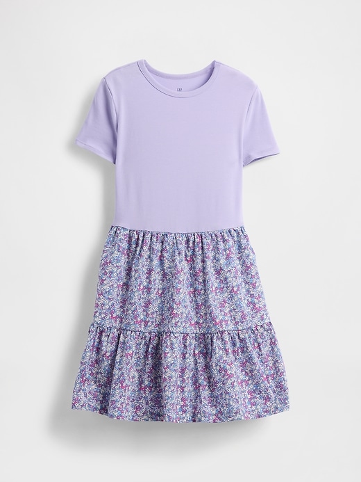abito con balze in tecnica mista per bambini