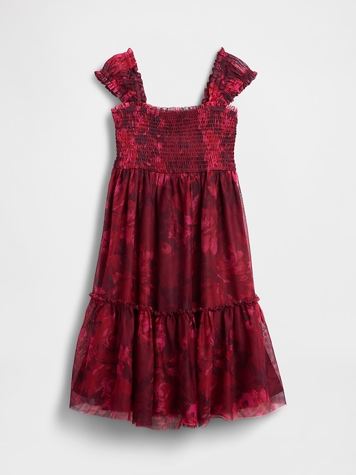 abito midi in tulle con maniche a cappuccio per bambini