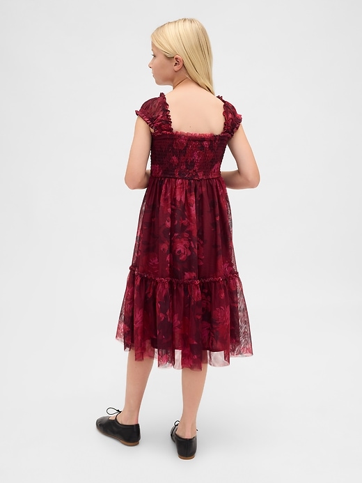 abito midi in tulle con maniche a cappuccio per bambini