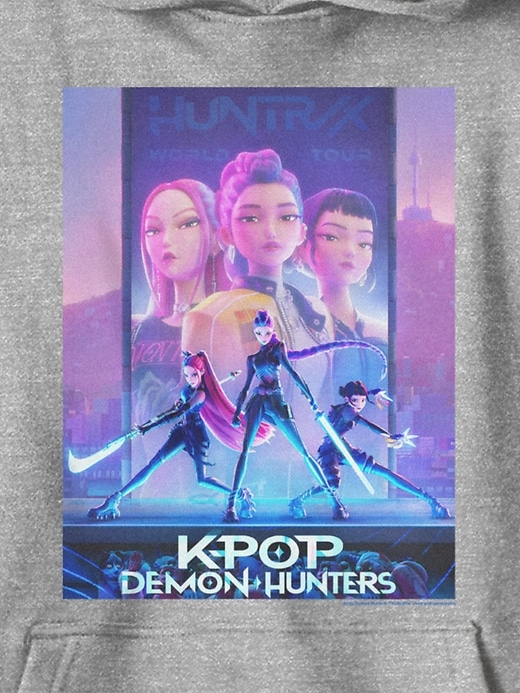 felpa con grafica k-pop demon hunters per bambini