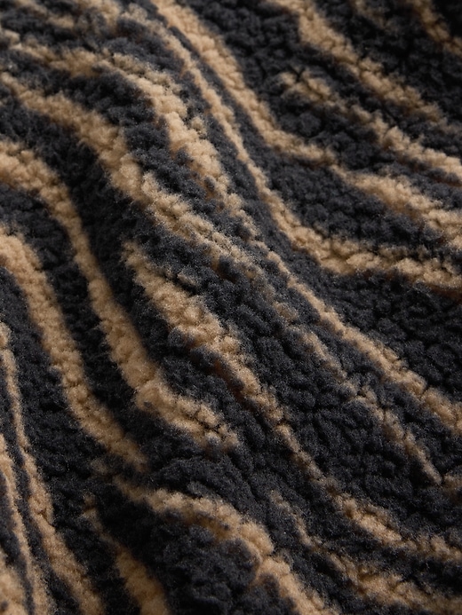felpa con cappuccio e zip rilassata sherpa per bambini