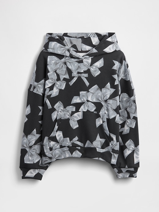 felpa con cappuccio oversize con fiocco per bambini