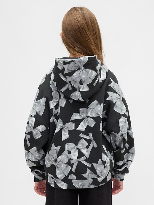 felpa con cappuccio oversize con fiocco per bambini