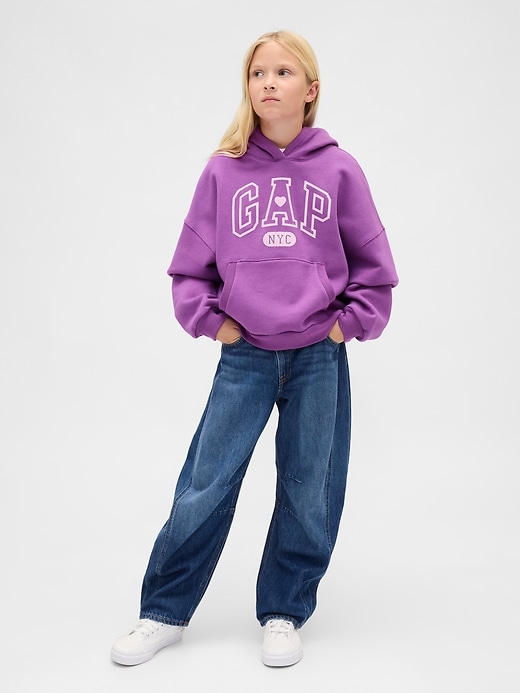 felpa con cappuccio oversize vintagesoft per bambini