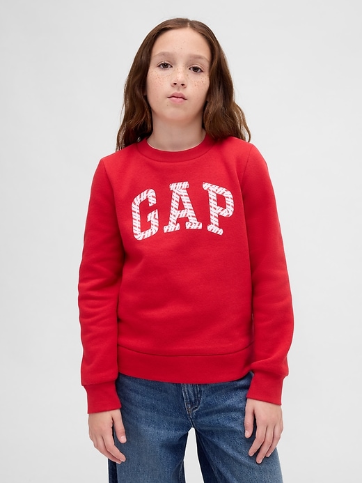 felpa con logo grafico per bambini