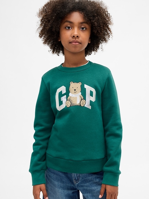 felpa con logo grafico per bambini