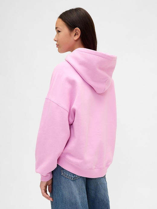 felpa con cappuccio oversize con logo a cuore vintagesoft per bambini