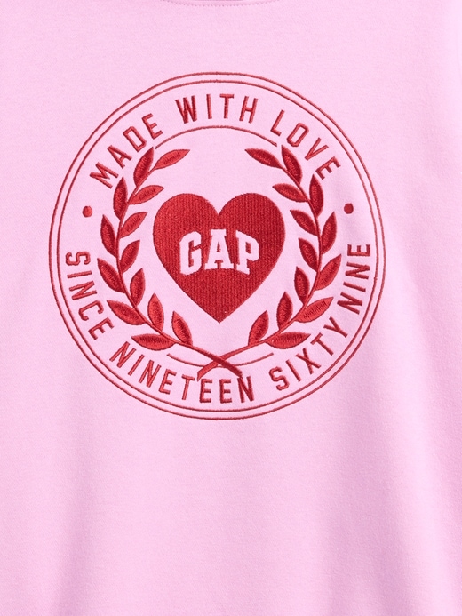 felpa con cappuccio oversize con logo a cuore vintagesoft per bambini