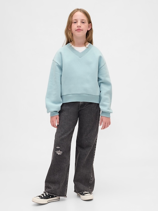 felpa con scollo a v rilassata vintagesoft per bambini
