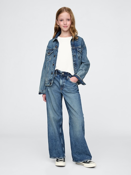 jeans a gamba larga stride a vita bassa per bambini