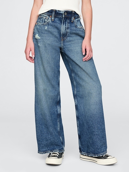 jeans a gamba larga stride a vita bassa per bambini