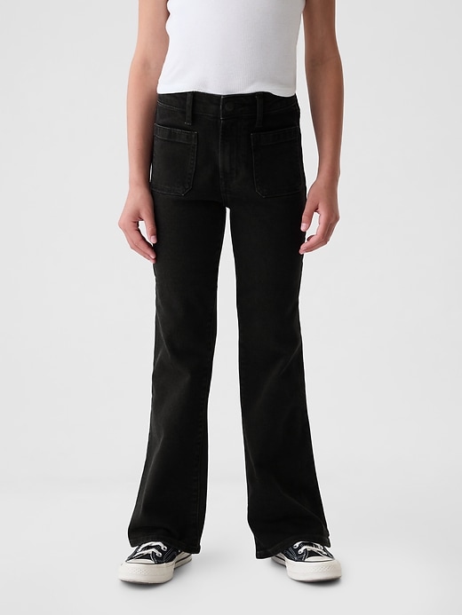jeans a zampa anni 70 a vita alta per bambini
