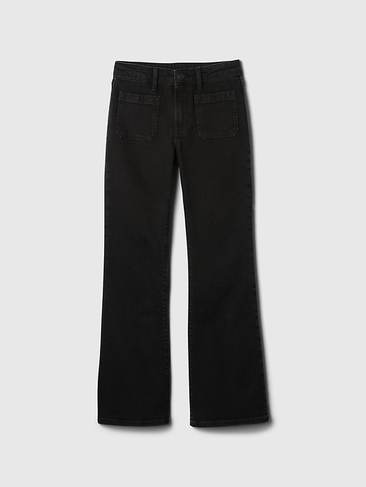 jeans a zampa anni 70 a vita alta per bambini