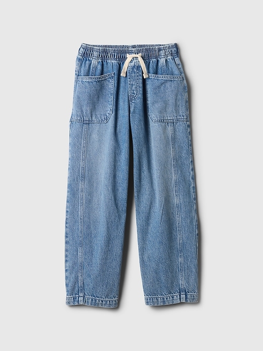 jeans a ferro di cavallo ultra morbidi e a vita alta per bambini
