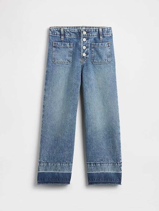 jeans a gamba larga e vita alta stride per bambini