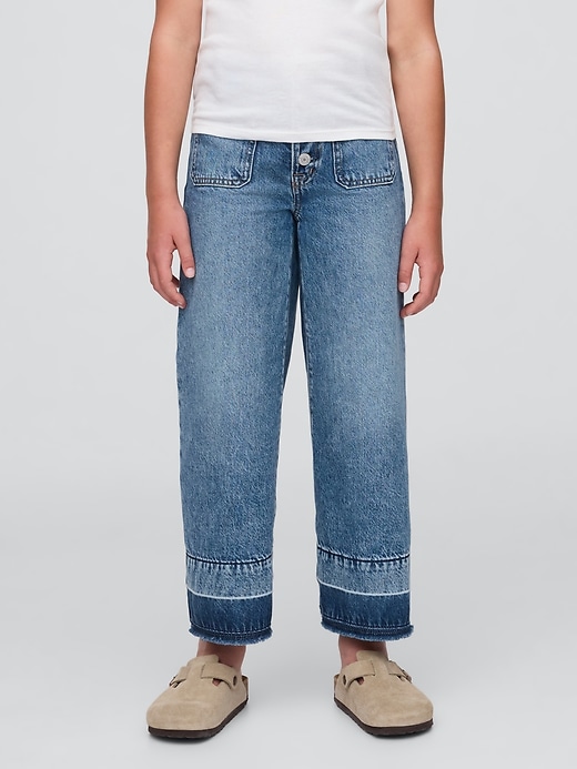 jeans a gamba larga e vita alta stride per bambini