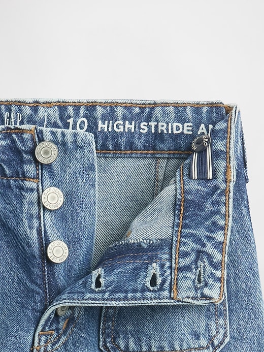 jeans a gamba larga e vita alta stride per bambini