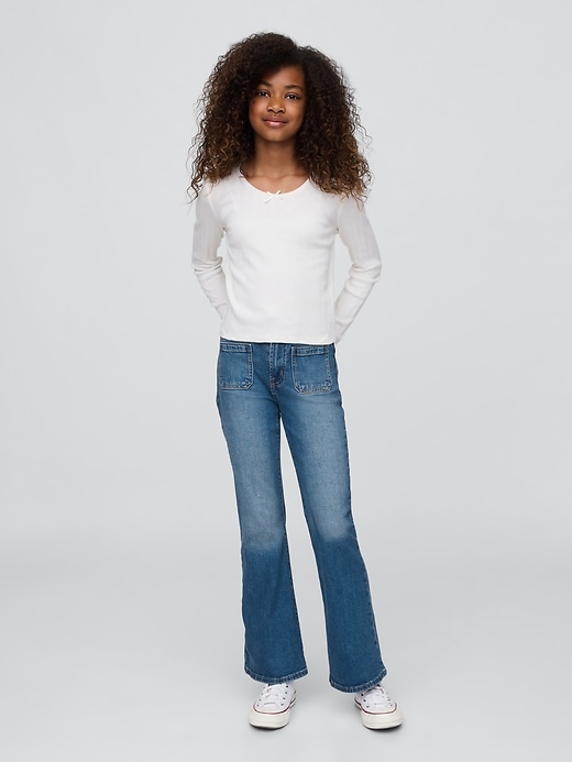 jeans a zampa anni 70 a vita alta per bambini