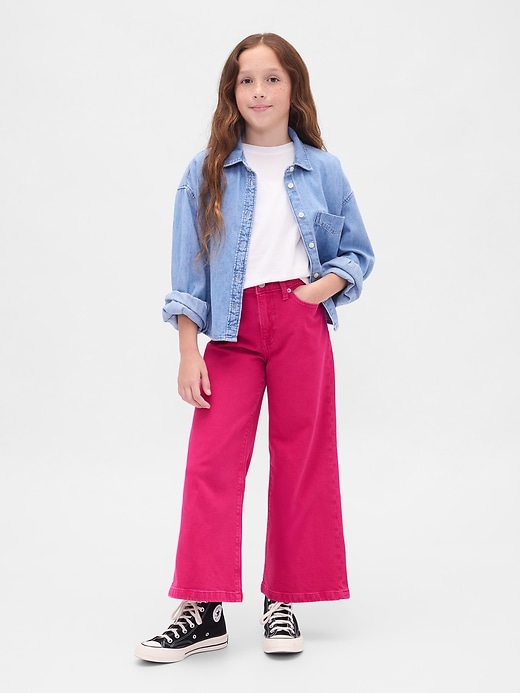 jeans a gamba larga e vita alta stride per bambini