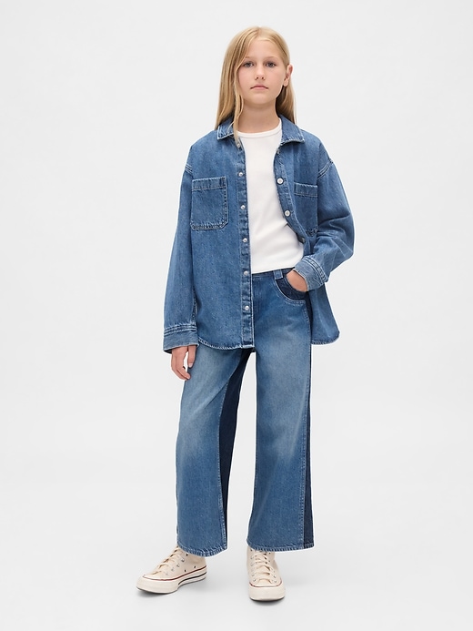 jeans a gamba larga e vita alta stride per bambini