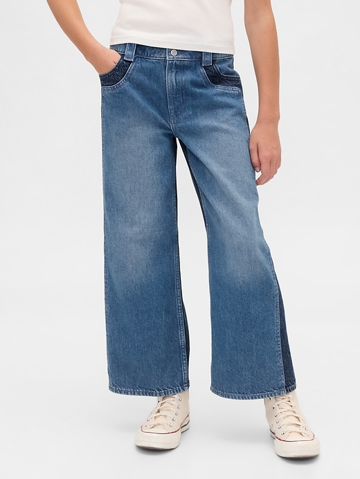 jeans a gamba larga e vita alta stride per bambini