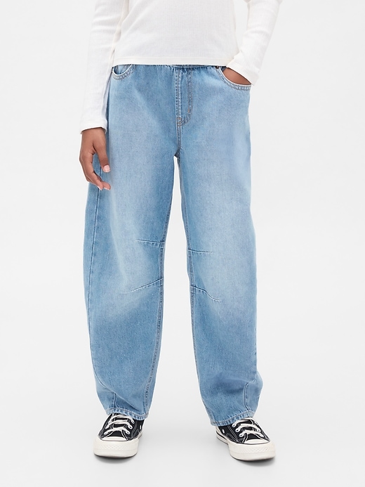 jeans easy barrel a vita alta per bambini