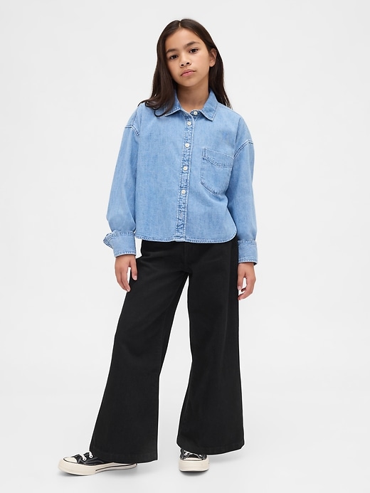 jeans a gamba larga e vita alta stride per bambini