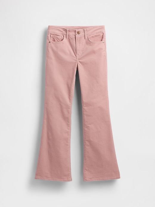 pantaloni a zampa in velluto a vita alta anni 70 per bambini