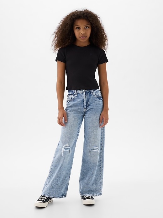 jeans a gamba larga stride a vita bassa per bambini