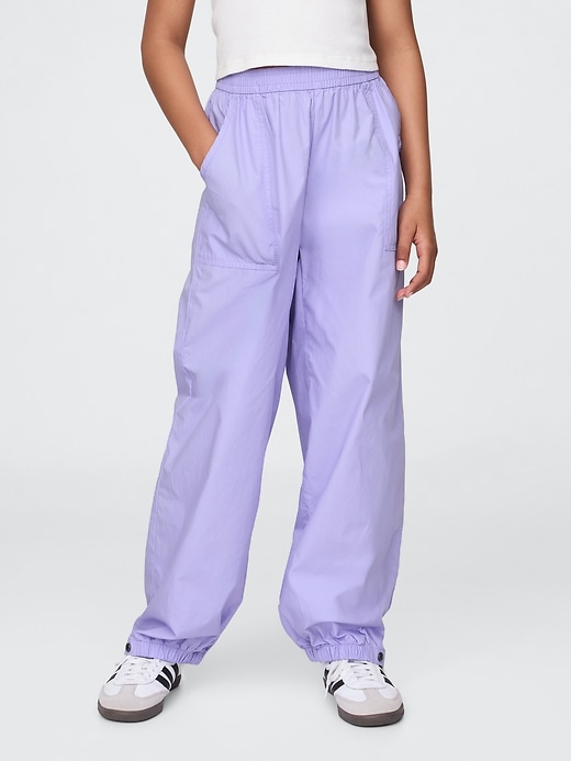 pantaloni da jogging larghi in popeline per bambini