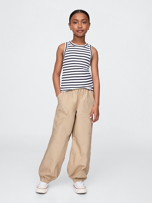 pantaloni da jogging larghi in popeline per bambini