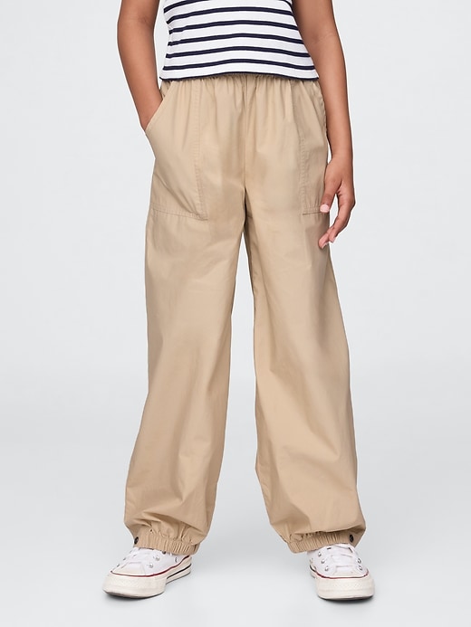 pantaloni da jogging larghi in popeline per bambini
