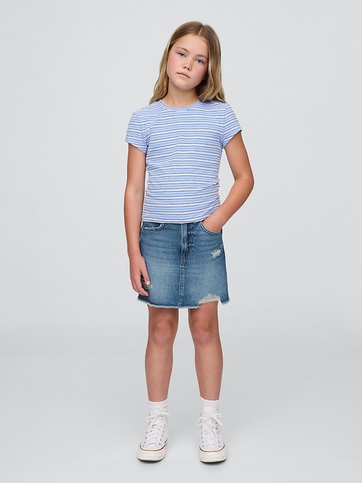 gonna in denim a vita alta per bambini