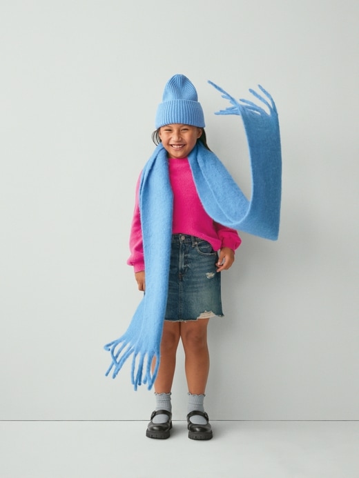 gonna in denim a vita alta per bambini