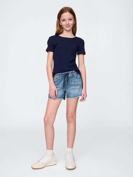 pantaloncini in denim a vita bassa per bambini