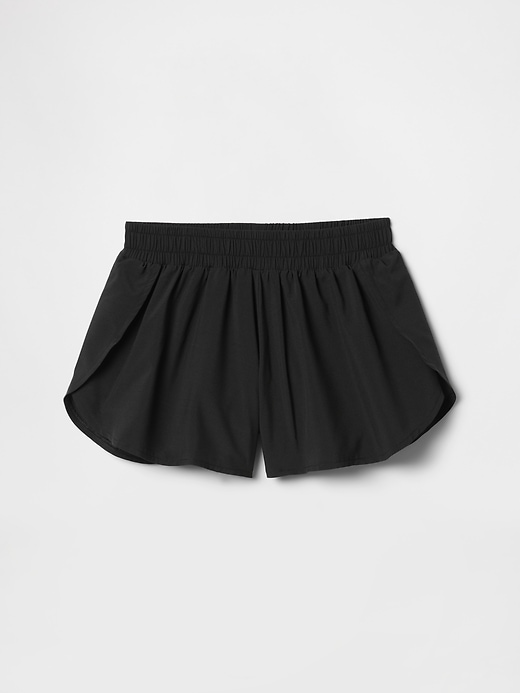pantaloncini da corsa per bambini ad asciugatura rapida con orlo a farfalla