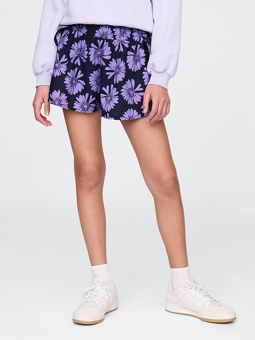 pantaloncini da corsa per bambini ad asciugatura rapida con orlo a farfalla