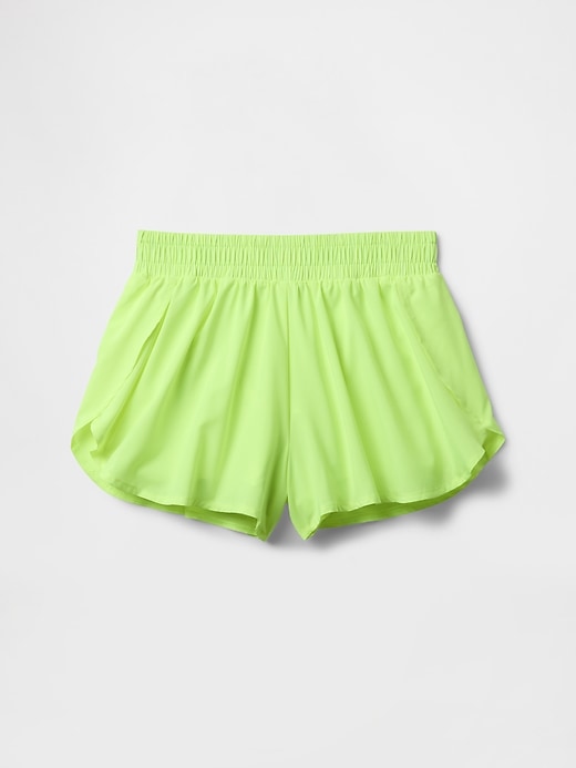 pantaloncini da corsa per bambini ad asciugatura rapida con orlo a farfalla