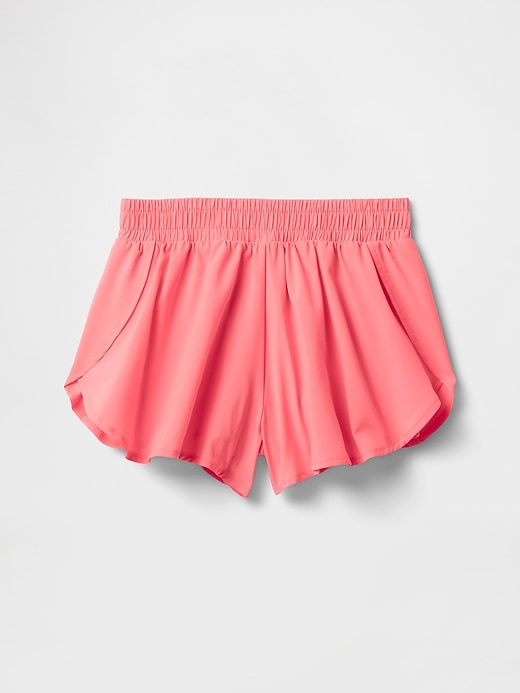 pantaloncini da corsa per bambini ad asciugatura rapida con orlo a farfalla