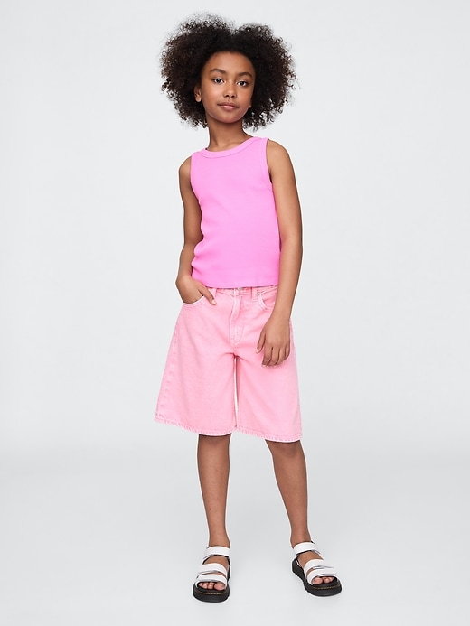 pantaloncini lunghi in denim a vita media per bambini