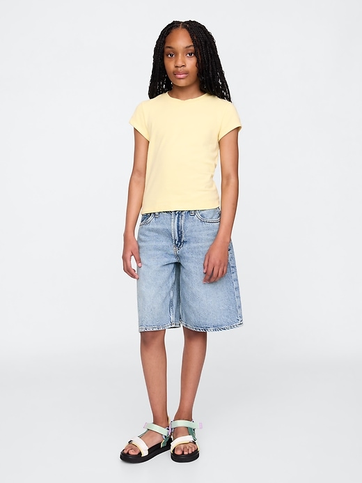 pantaloncini lunghi in denim a vita media per bambini