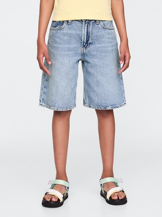 pantaloncini lunghi in denim a vita media per bambini
