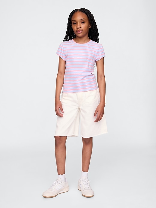 pantaloncini lunghi in denim a vita media per bambini