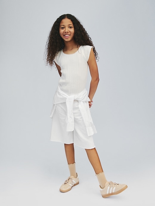 pantaloncini lunghi in denim a vita media per bambini