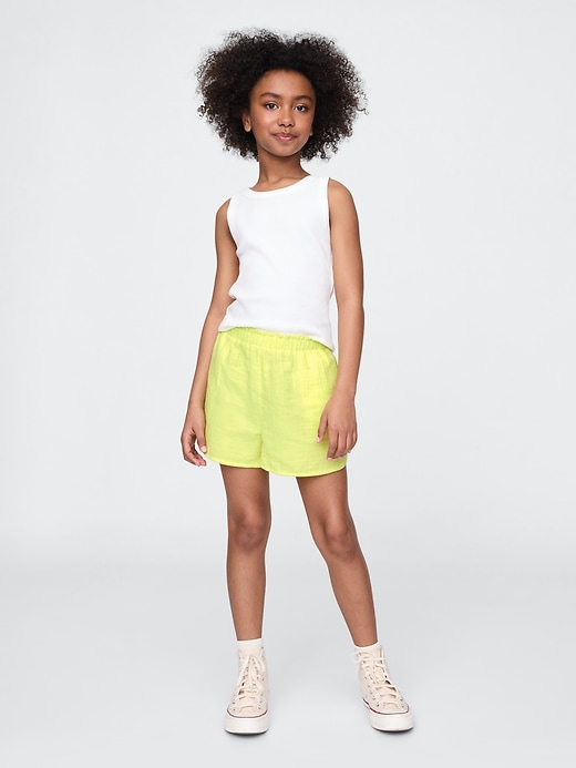 pantaloncini in garza stropicciata per bambini
